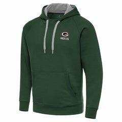 Green Bay Packers Antigua Brushed Carbon Victory Pullover Hoodie Green | NFL