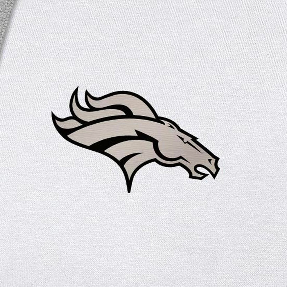 Denver Broncos Antigua Brushed Carbon Victory Pullover Hoodie White | NFL