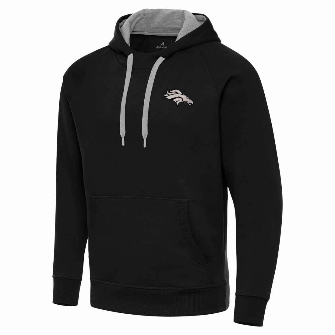 Denver Broncos Antigua Brushed Carbon Victory Pullover Hoodie Black | NFL
