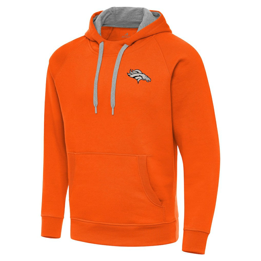 Denver Broncos Antigua Brushed Carbon Victory Pullover Hoodie Orange | NFL