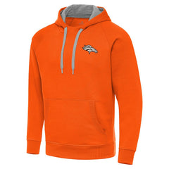 Denver Broncos Antigua Brushed Carbon Victory Pullover Hoodie Orange | NFL
