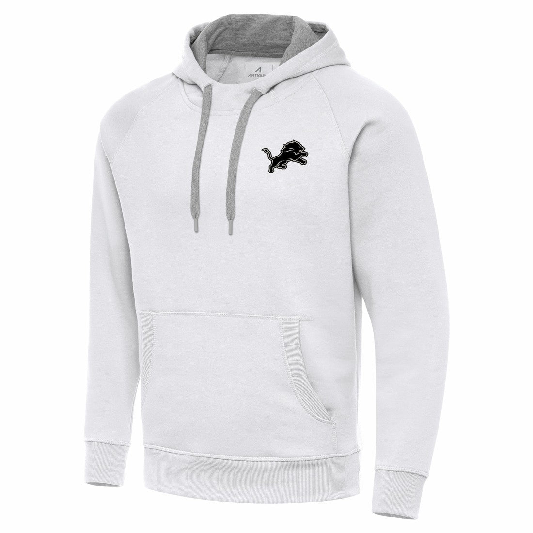 Detroit Lions Antigua Brushed Carbon Victory Pullover Hoodie White | NFL