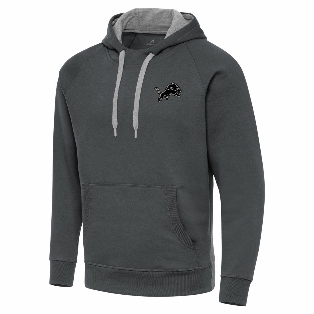 Detroit Lions Antigua Brushed Carbon Victory Pullover Hoodie Charcoal | NFL