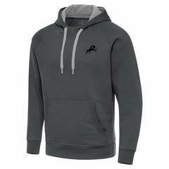 Detroit Lions Antigua Brushed Carbon Victory Pullover Hoodie Charcoal | NFL