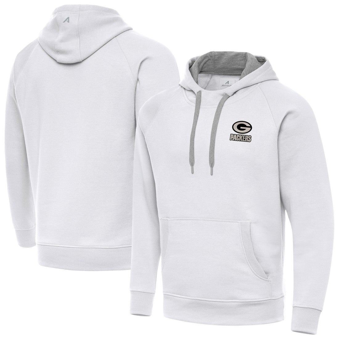 Green Bay Packers Antigua Brushed Carbon Victory Pullover Hoodie White | NFL