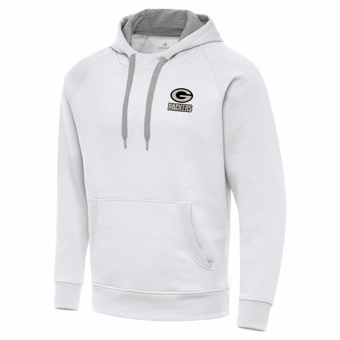 Green Bay Packers Antigua Brushed Carbon Victory Pullover Hoodie White | NFL
