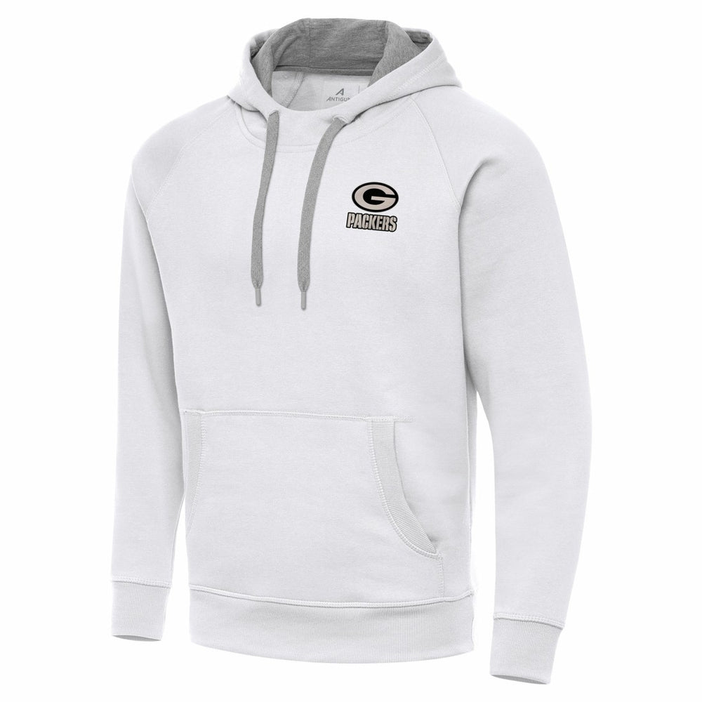 Green Bay Packers Antigua Brushed Carbon Victory Pullover Hoodie White | NFL
