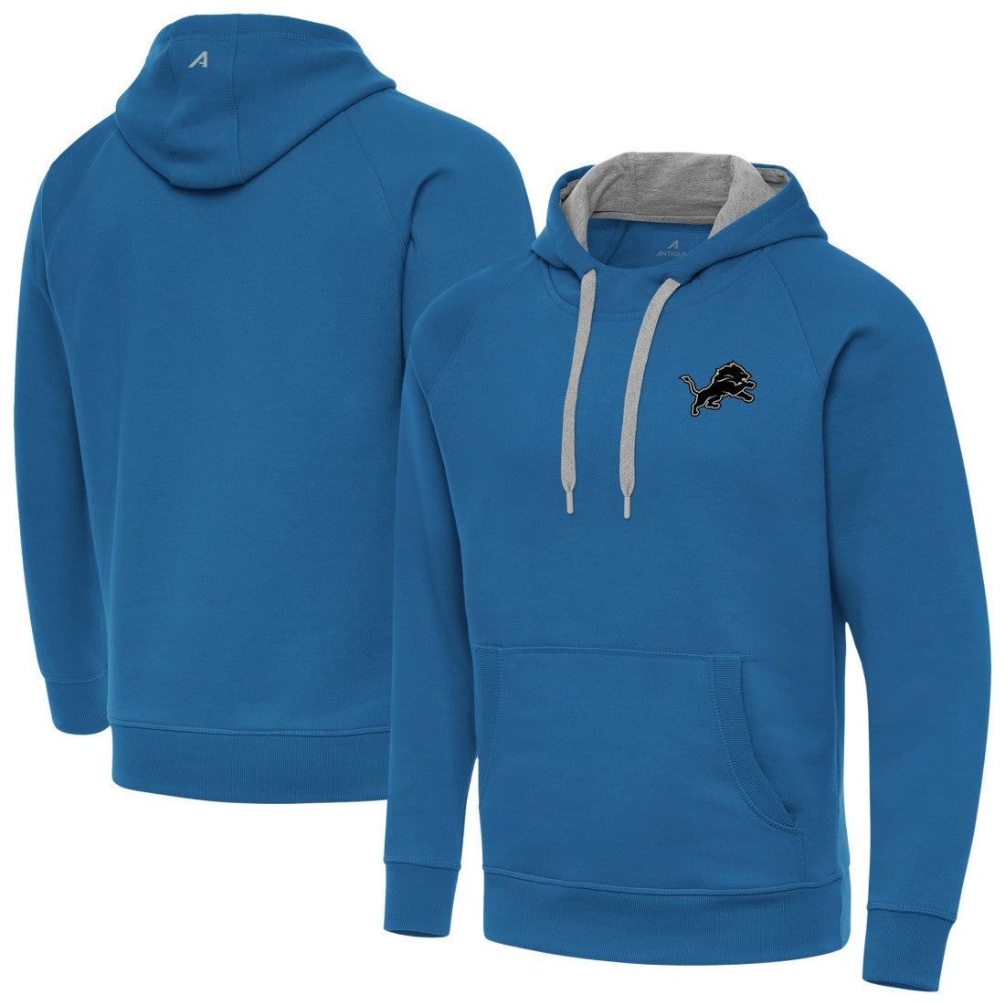 Detroit Lions Antigua Brushed Carbon Victory Pullover Hoodie Blue | NFL