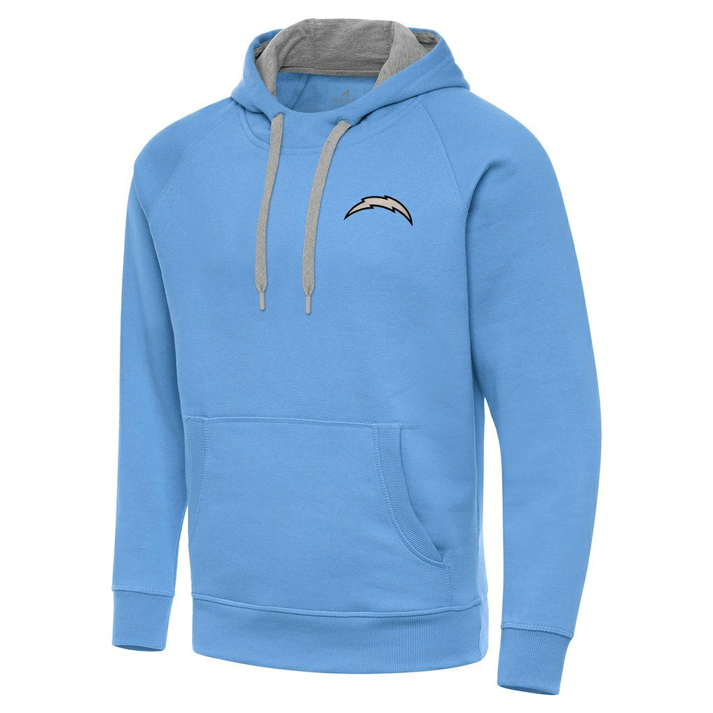 Los Angeles Chargers Antigua Brushed Carbon Victory Pullover Hoodie Powder Blue | NFL