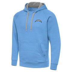 Los Angeles Chargers Antigua Brushed Carbon Victory Pullover Hoodie Powder Blue | NFL
