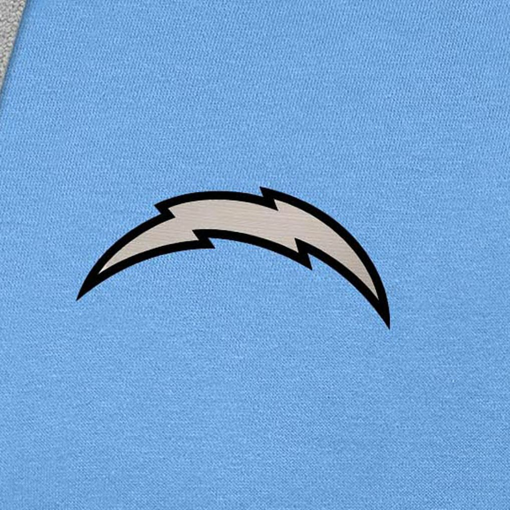 Los Angeles Chargers Antigua Brushed Carbon Victory Pullover Hoodie Powder Blue | NFL