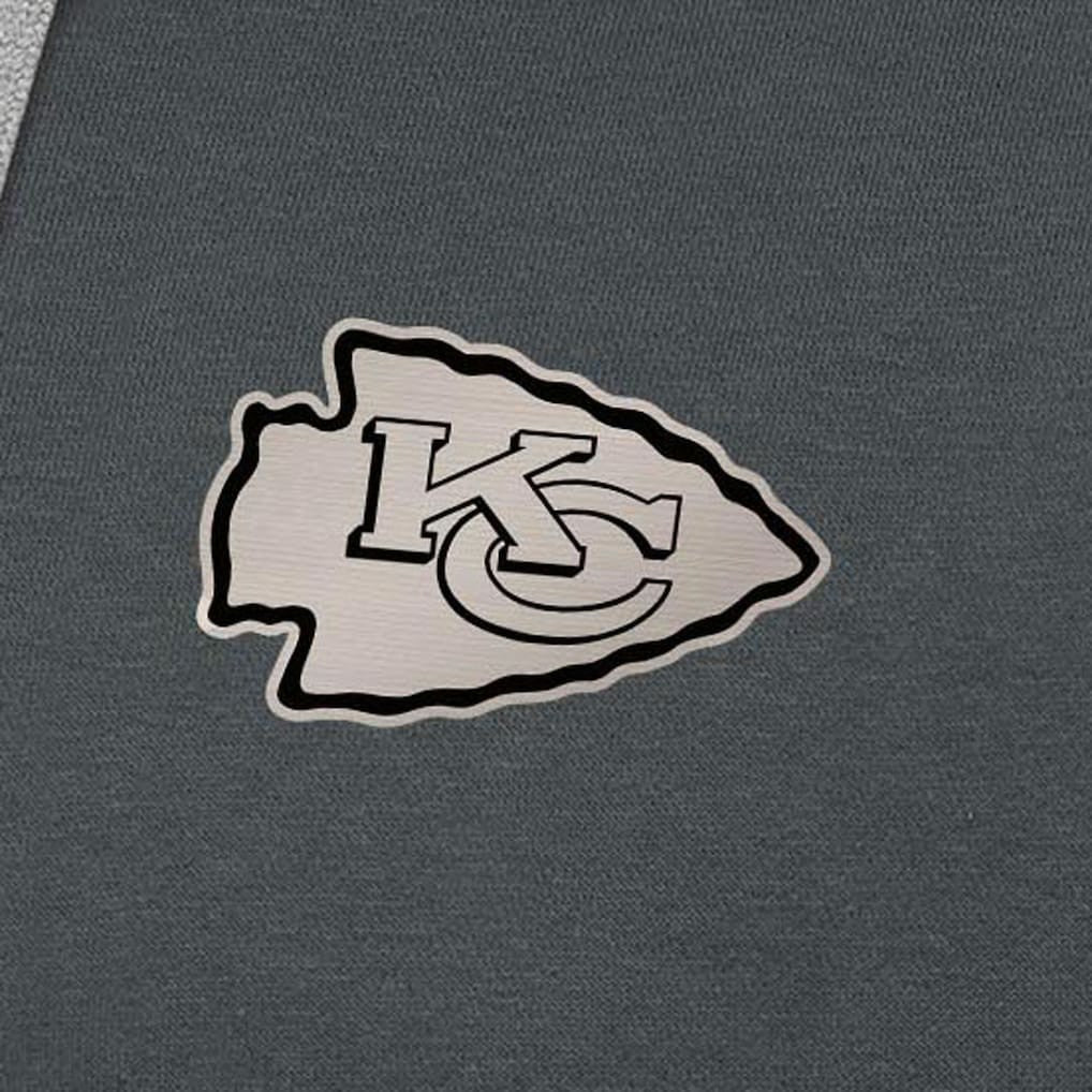 Kansas City Chiefs Antigua Brushed Carbon Victory Pullover Hoodie Charcoal | NFL