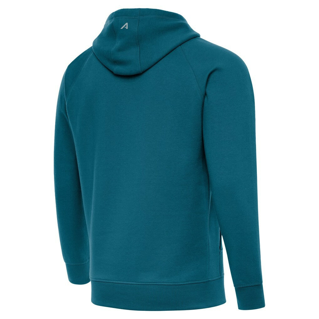Jacksonville Jaguars Antigua Brushed Carbon Victory Pullover Hoodie Teal | NFL