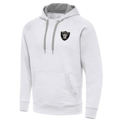 Las Vegas Raiders Antigua Brushed Carbon Victory Pullover Hoodie White | NFL