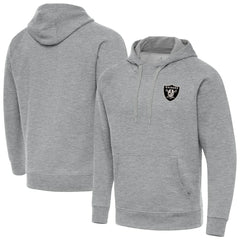 Las Vegas Raiders Antigua Brushed Carbon Victory Pullover Hoodie Heather Gray | NFL