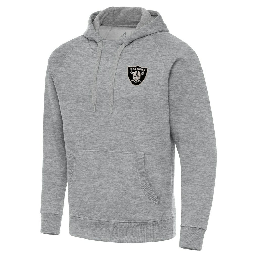 Las Vegas Raiders Antigua Brushed Carbon Victory Pullover Hoodie Heather Gray | NFL