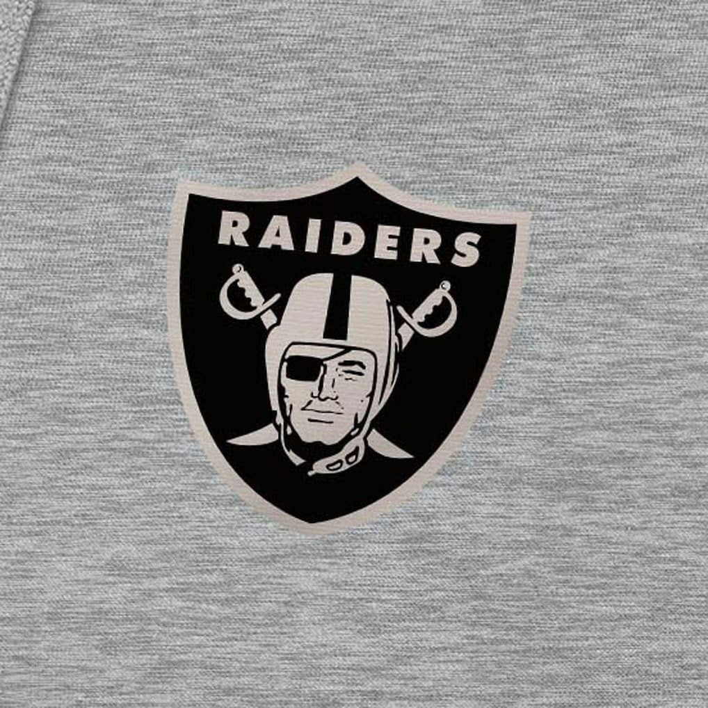 Las Vegas Raiders Antigua Brushed Carbon Victory Pullover Hoodie Heather Gray | NFL