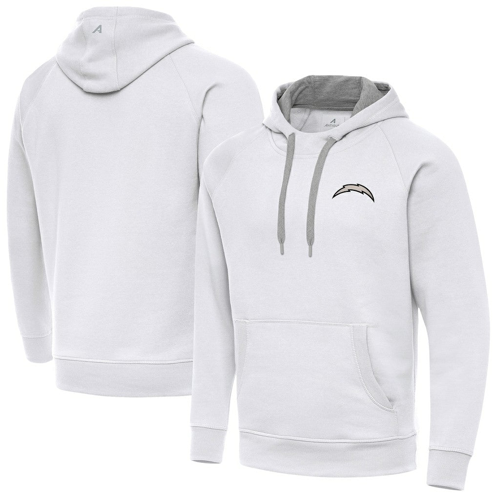Los Angeles Chargers Antigua Brushed Carbon Victory Pullover Hoodie White | NFL