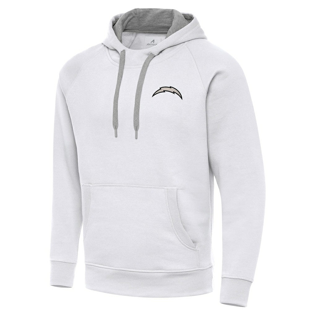 Los Angeles Chargers Antigua Brushed Carbon Victory Pullover Hoodie White | NFL