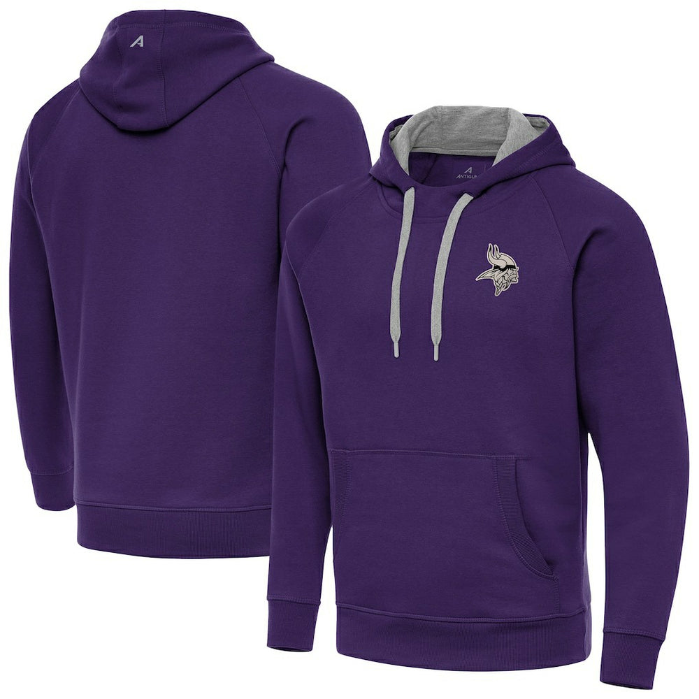 Minnesota Vikings Antigua Brushed Carbon Victory Pullover Hoodie Purple | NFL