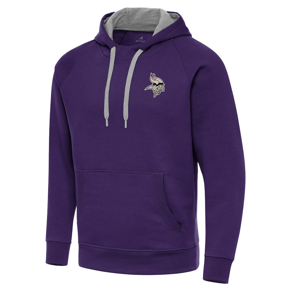 Minnesota Vikings Antigua Brushed Carbon Victory Pullover Hoodie Purple | NFL