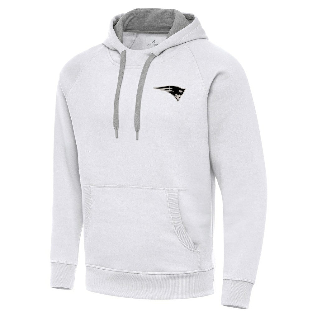 New England Patriots Antigua Brushed Carbon Victory Pullover Hoodie White | NFL