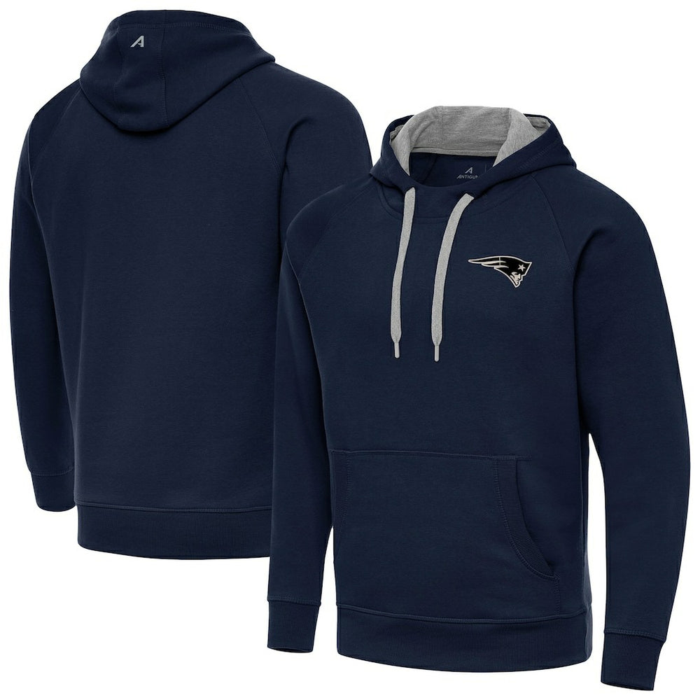 New England Patriots Antigua Brushed Carbon Victory Pullover Hoodie Navy | NFL