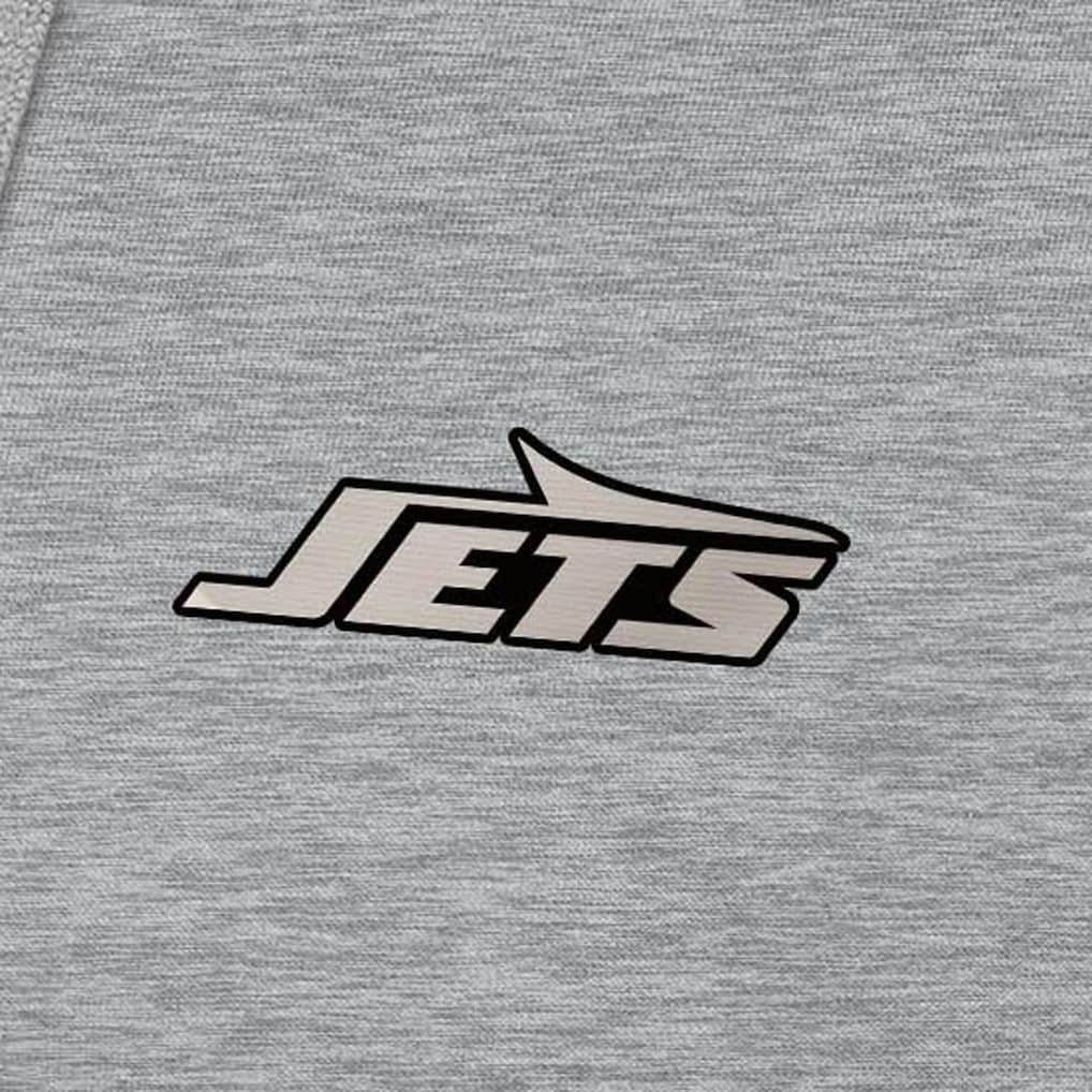 New York Jets Antigua Brushed Carbon Victory Pullover Hoodie Heather Gray | NFL