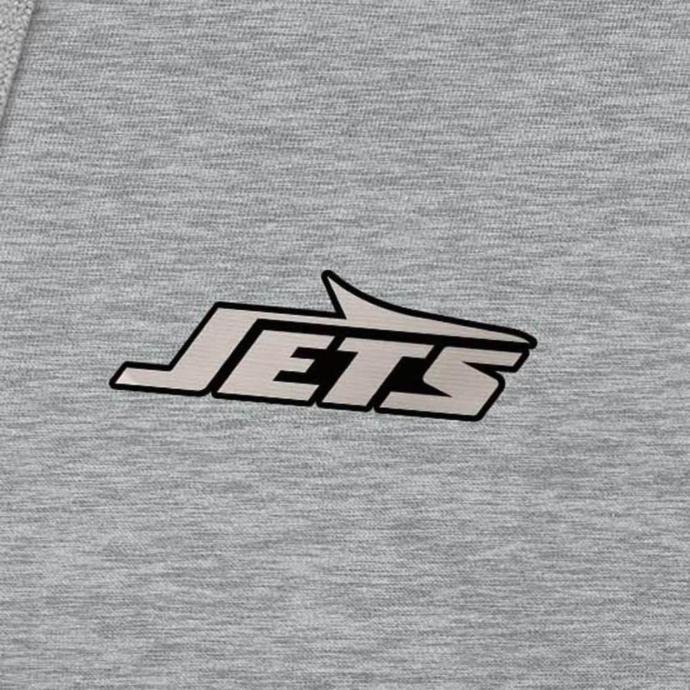 New York Jets Antigua Brushed Carbon Victory Pullover Hoodie Heather Gray | NFL