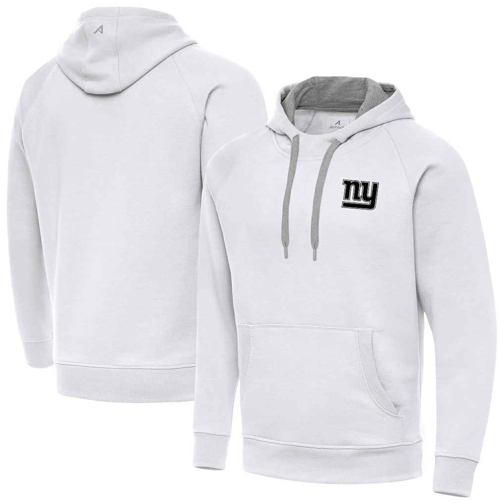 New York Giants Antigua Brushed Carbon Victory Pullover Hoodie White | NFL
