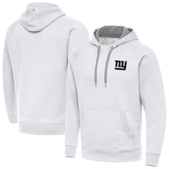 New York Giants Antigua Brushed Carbon Victory Pullover Hoodie White | NFL