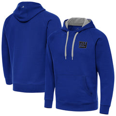 New York Giants Antigua Brushed Carbon Victory Pullover Hoodie Royal | NFL