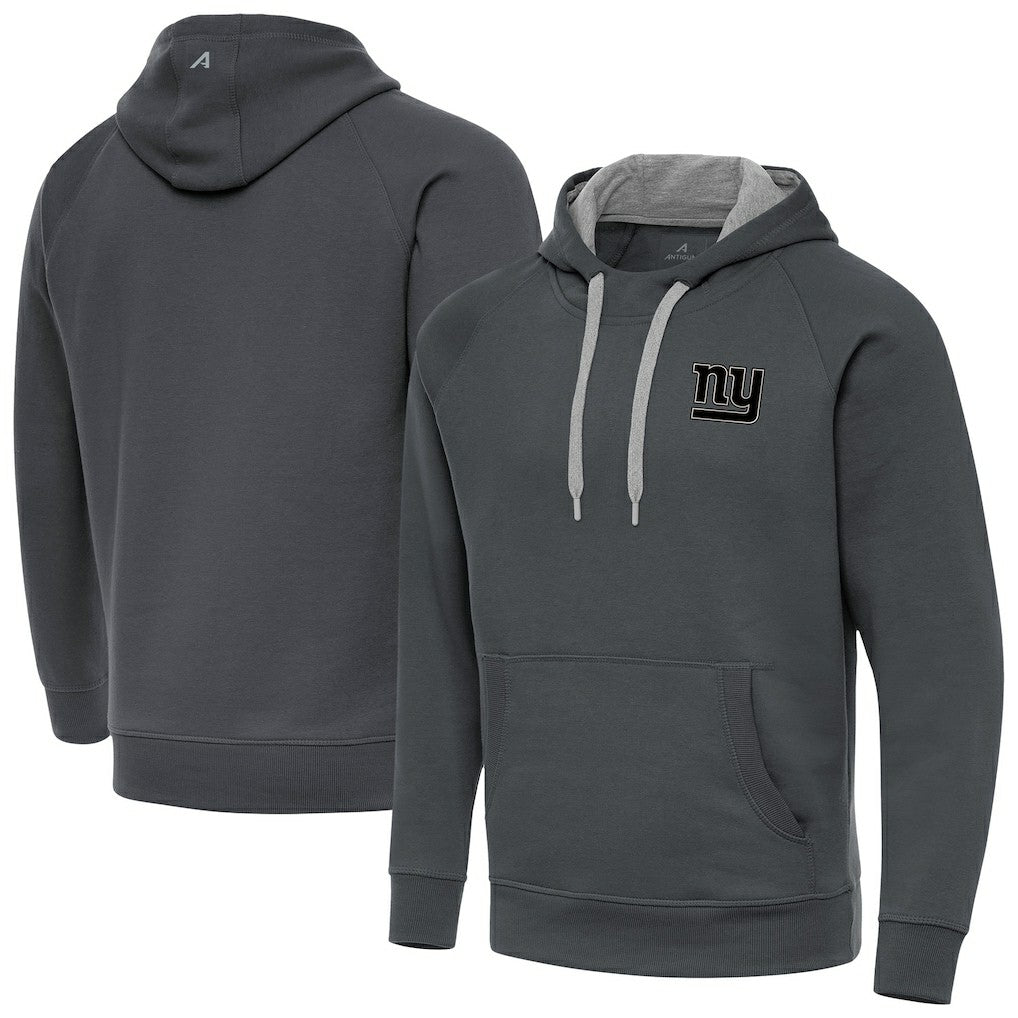 New York Giants Antigua Brushed Carbon Victory Pullover Hoodie Charcoal | NFL