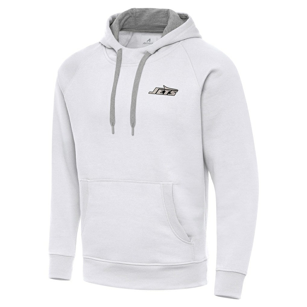 New York Jets Antigua Brushed Carbon Victory Pullover Hoodie White | NFL