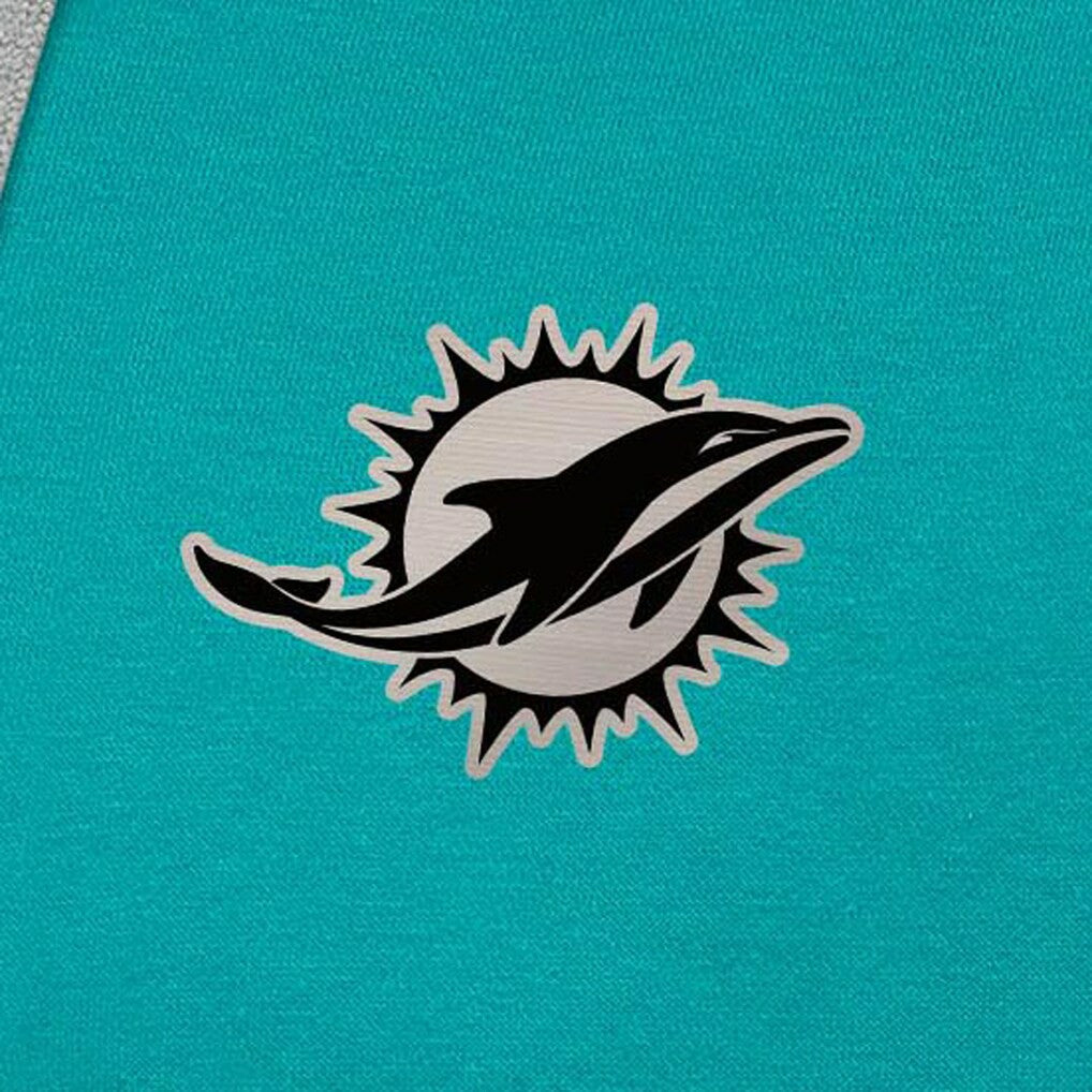 Miami Dolphins Antigua Brushed Carbon Victory Pullover Hoodie Aqua | NFL