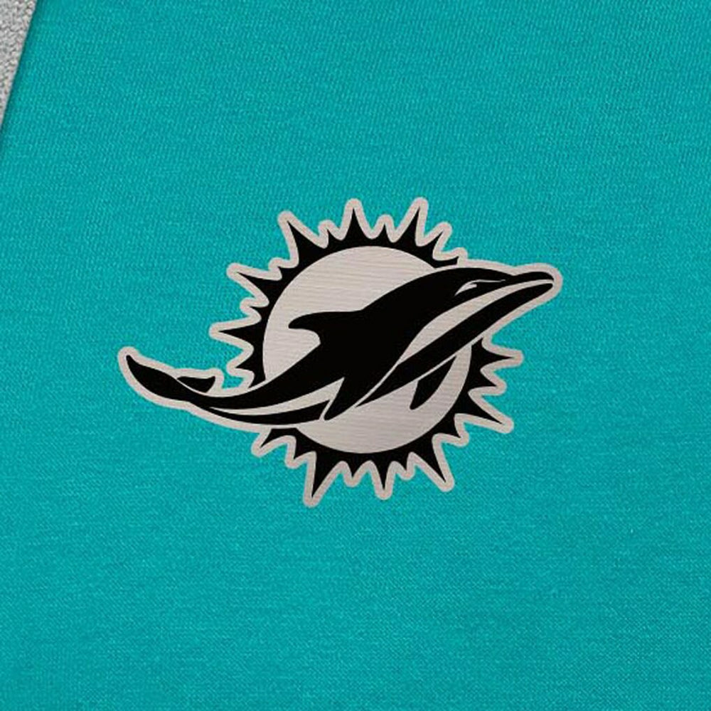 Miami Dolphins Antigua Brushed Carbon Victory Pullover Hoodie Aqua | NFL
