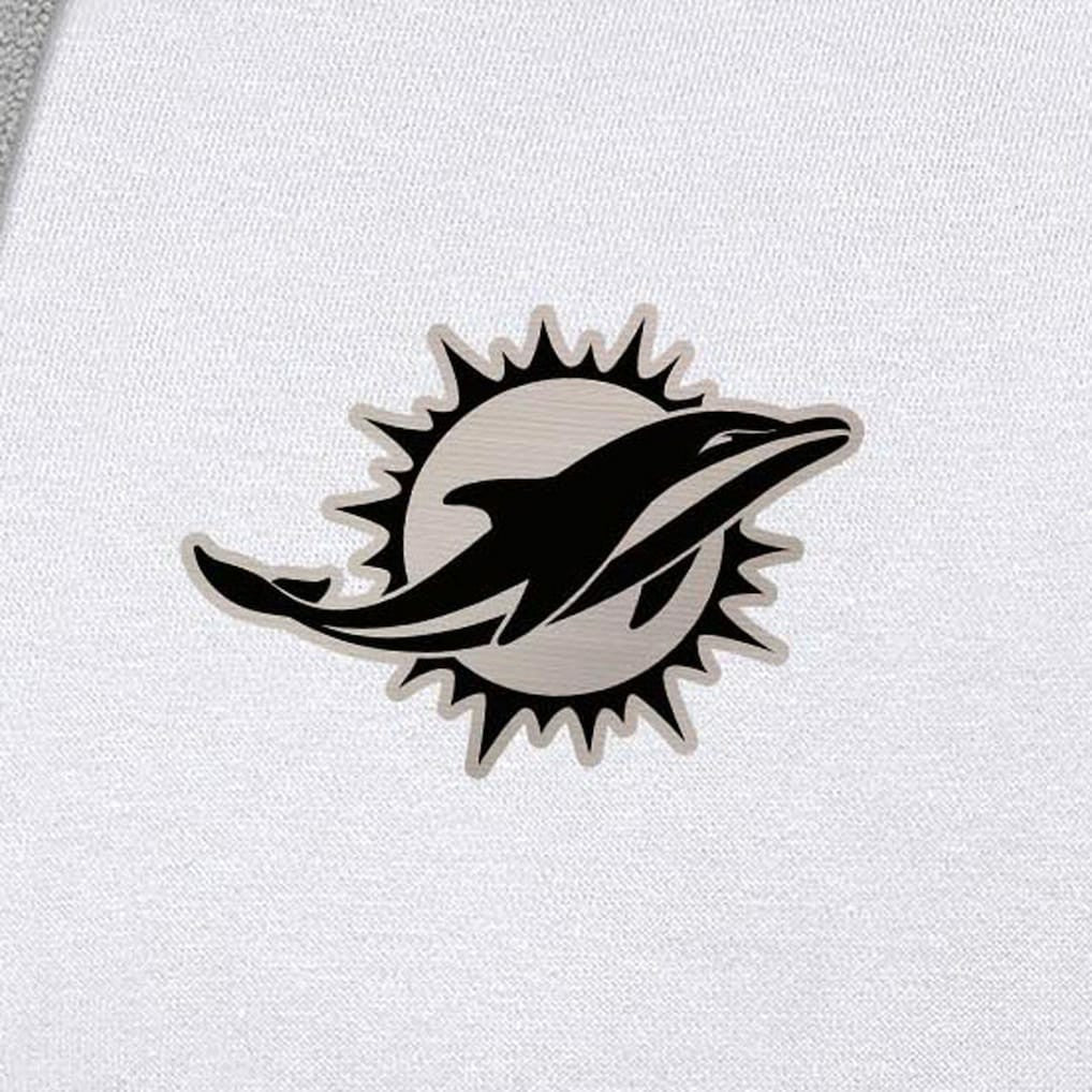 Miami Dolphins Antigua Brushed Carbon Victory Pullover Hoodie White | NFL