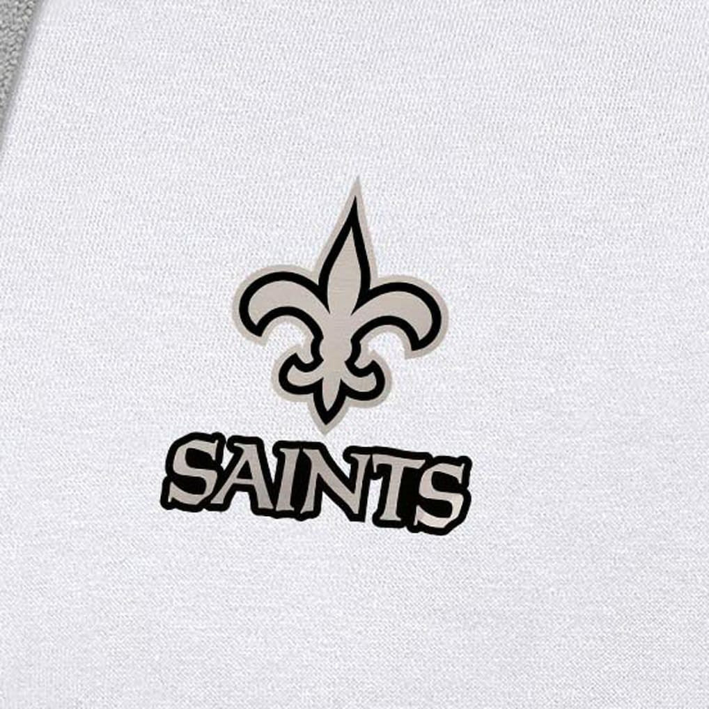 New Orleans Saints Antigua Brushed Carbon Victory Pullover Hoodie White | NFL
