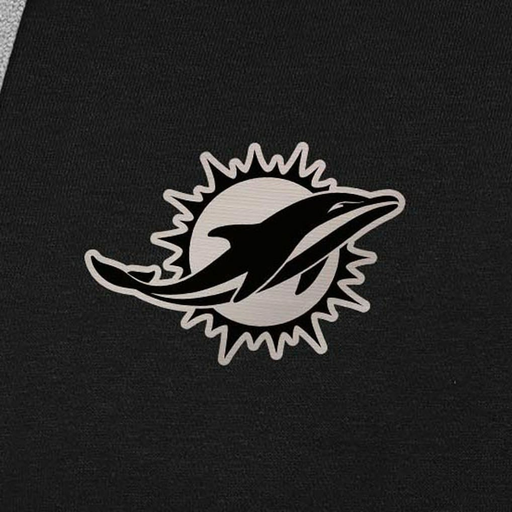 Miami Dolphins Antigua Brushed Carbon Victory Pullover Hoodie Black | NFL