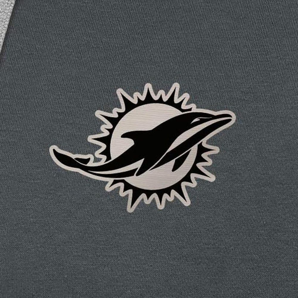 Miami Dolphins Antigua Brushed Carbon Victory Pullover Hoodie Charcoal | NFL