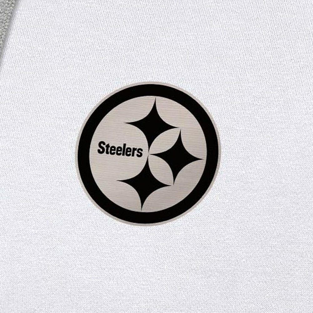 Pittsburgh Steelers Antigua Brushed Carbon Victory Pullover Hoodie White | NFL