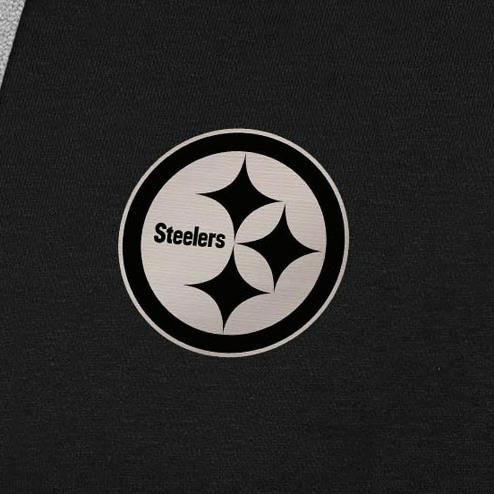 Pittsburgh Steelers Antigua Brushed Carbon Victory Pullover Hoodie Black | NFL
