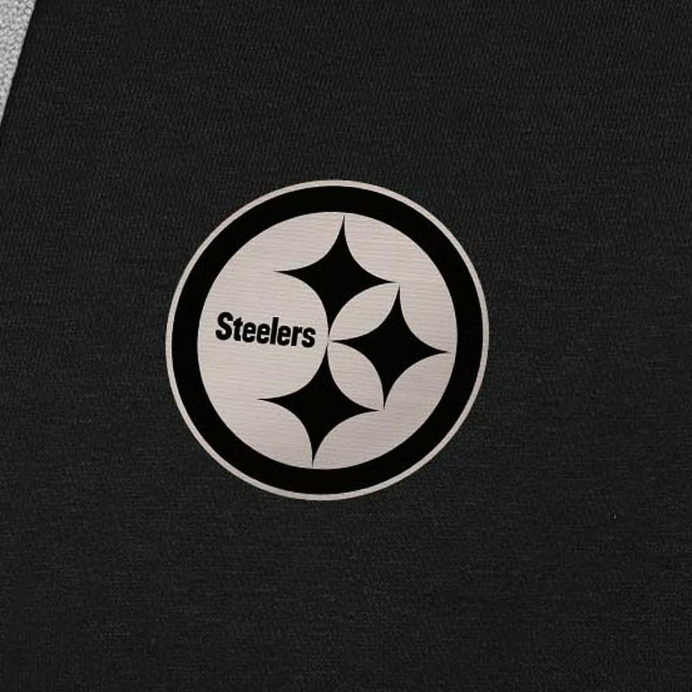 Pittsburgh Steelers Antigua Brushed Carbon Victory Pullover Hoodie Black | NFL