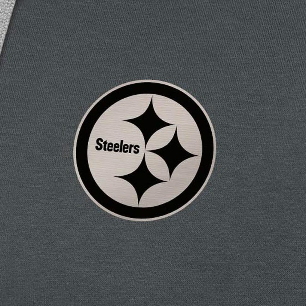 Pittsburgh Steelers Antigua Brushed Carbon Victory Pullover Hoodie Charcoal | NFL
