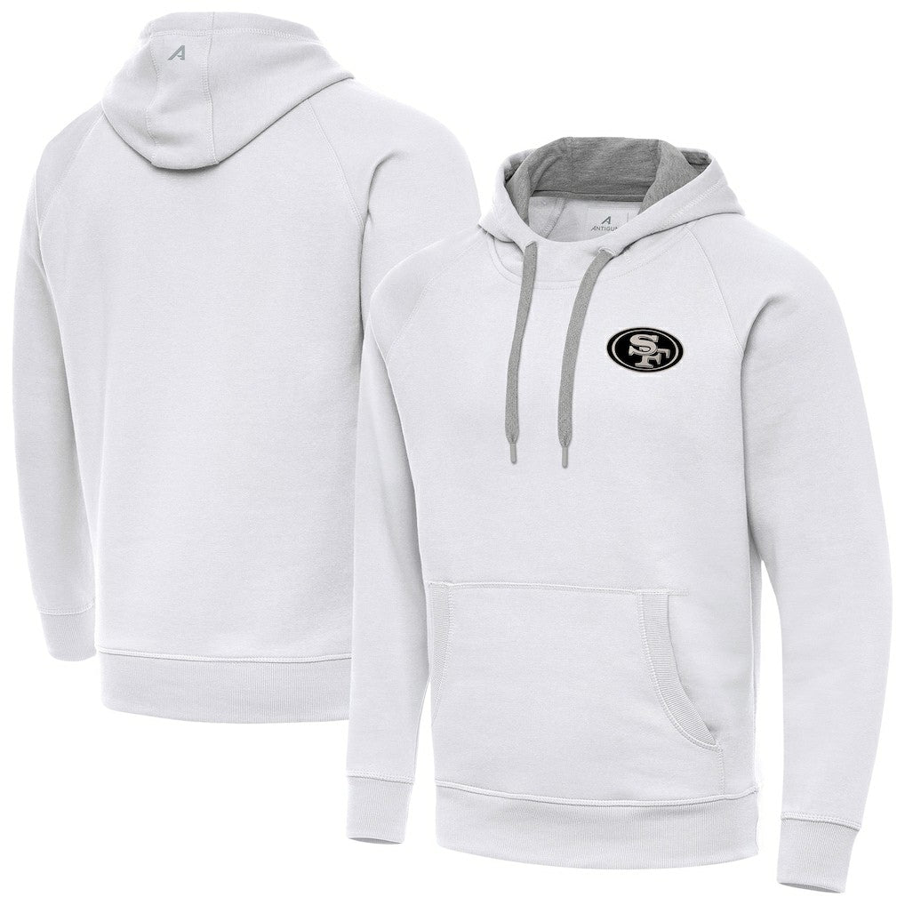 San Francisco 49ers Antigua Brushed Carbon Victory Pullover Hoodie White | NFL