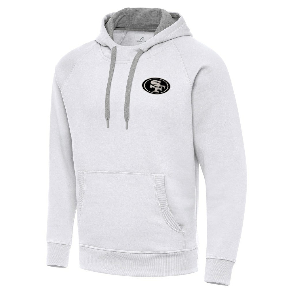 San Francisco 49ers Antigua Brushed Carbon Victory Pullover Hoodie White | NFL
