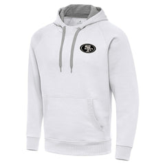 San Francisco 49ers Antigua Brushed Carbon Victory Pullover Hoodie White | NFL