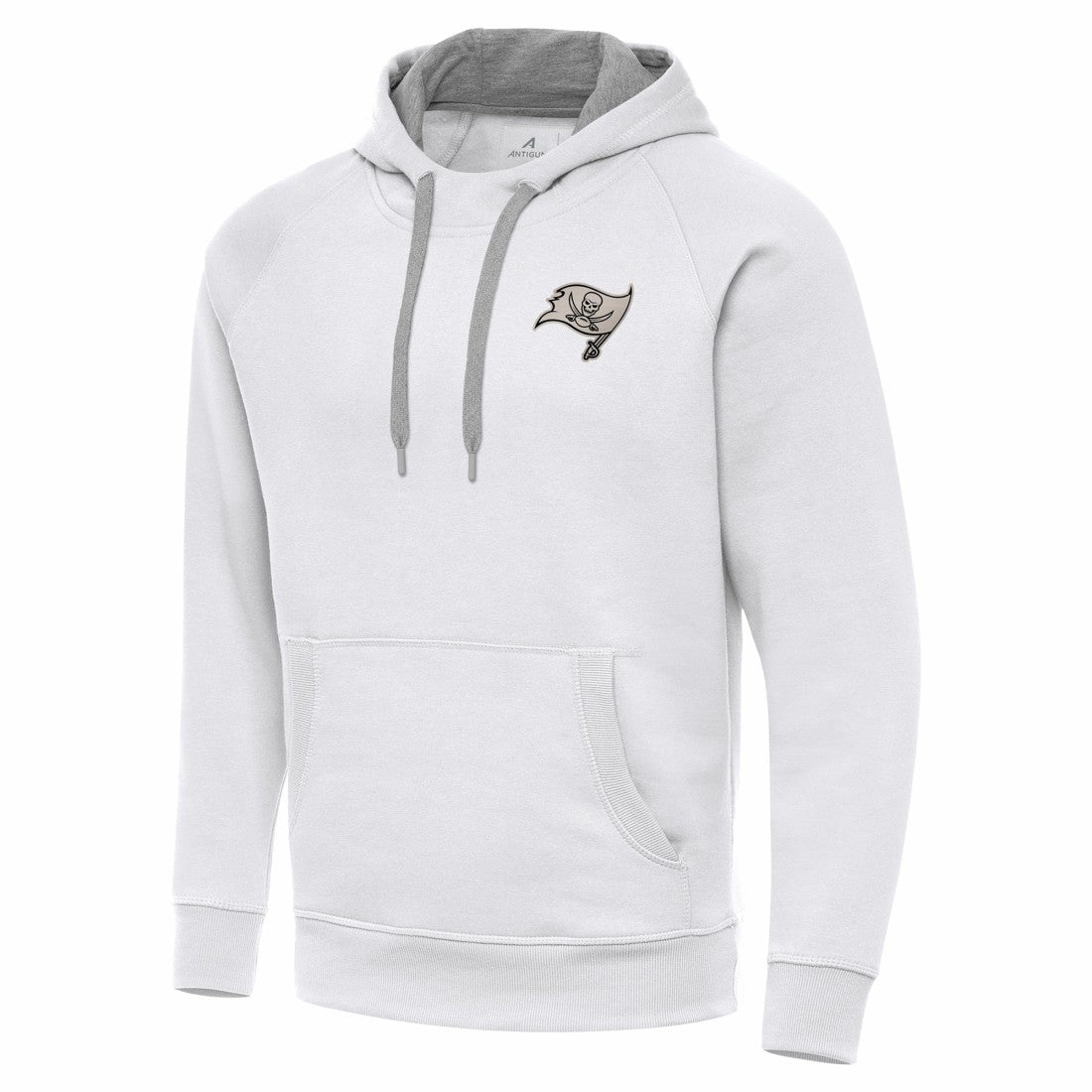 Tampa Bay Buccaneers Antigua Brushed Carbon Victory Pullover Hoodie White | NFL