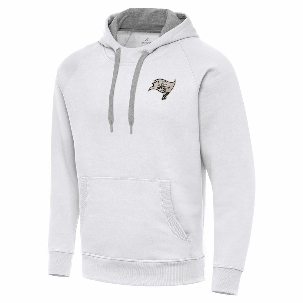 Tampa Bay Buccaneers Antigua Brushed Carbon Victory Pullover Hoodie White | NFL
