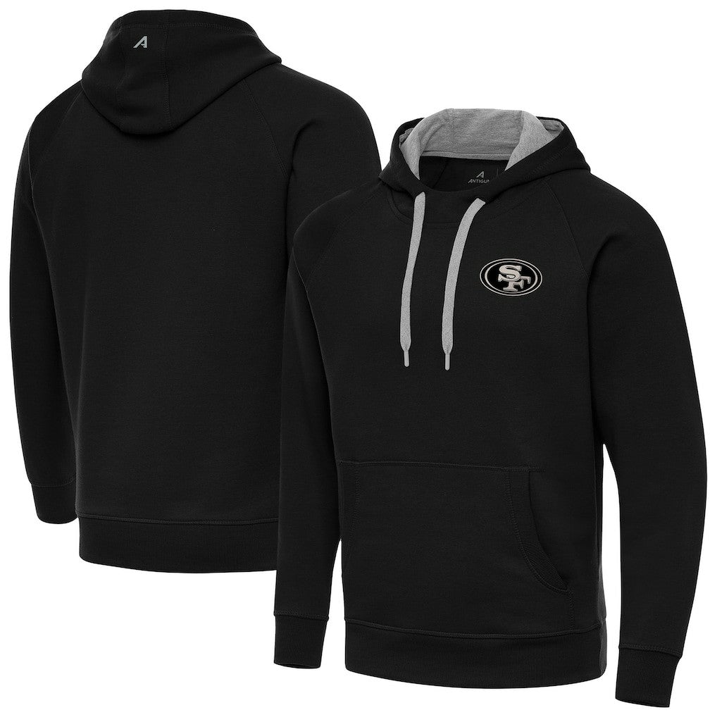 San Francisco 49ers Antigua Brushed Carbon Victory Pullover Hoodie Black | NFL